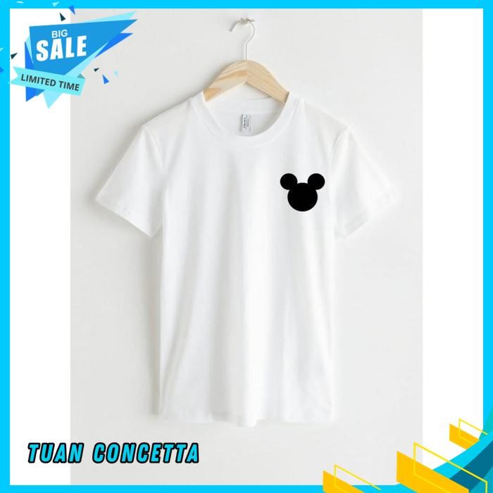 KAOS TSHIRT BAJU OBRAL MURAH COMBED 30 DISTRO LOGO KECIL MICKEY MOUSE POLOS CUSTOM INDONESIA PRIA WA