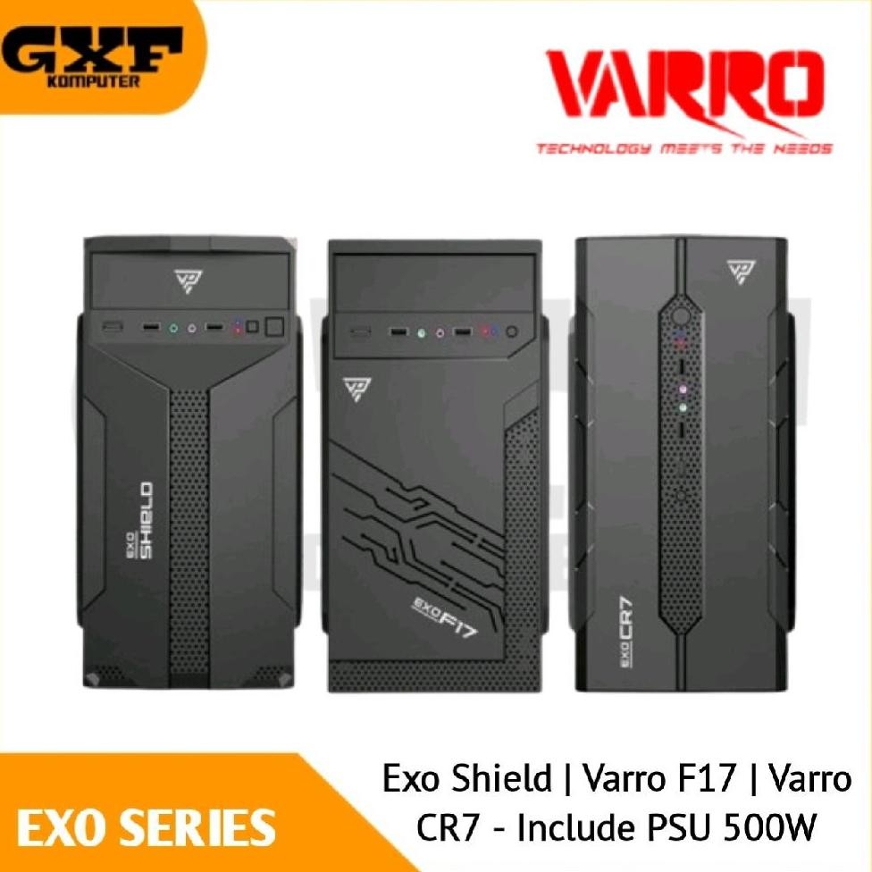 NEW Casing Varro Prime Exo Series Varro Shield | Varro F17 | Varro CR7 M-ATX Include PSU 500W