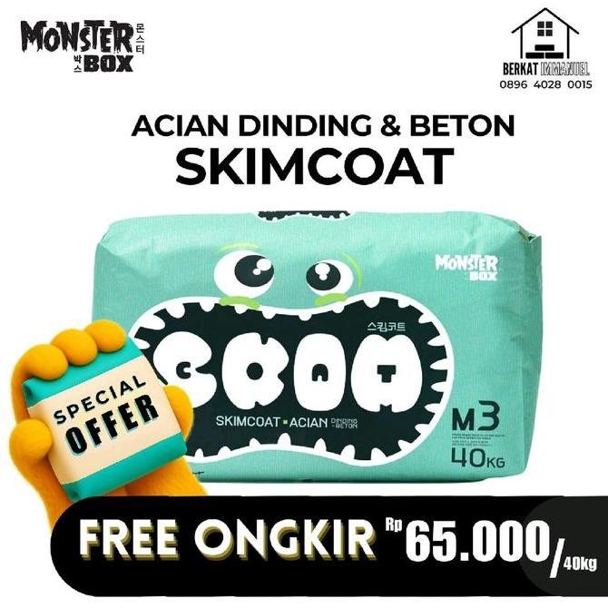 Terbaik Semen Mortar Monster Acian Beton& Dinding M3 40Kg. Free Ongkir S&K 100% Ori