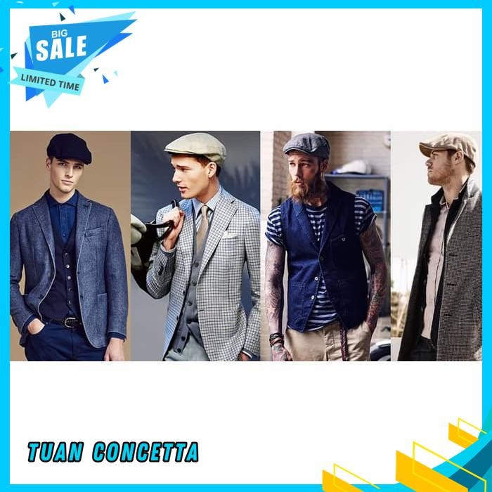 TOPI COPET NEWSBOY PET PELUKIS SUTRADARA PATINO HAT FLAT CAP POLOS CUSTOM INDONESIA PRIA WANITA KERE