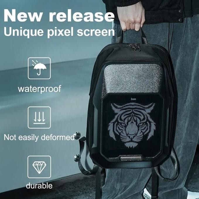 DIVOOM Cyberbag Pixel Art LED Backpack - Tas Ransel dengan LED Pixel Art 64 x 64