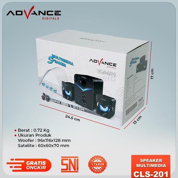 CODSpeaker Komputer Advance CLS-201BT Multimedia Speaker / Komputer Support Bloetooth Bass Bluetooth
