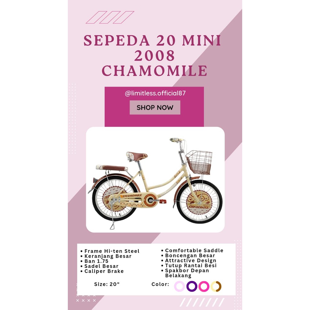 SEPEDA ANAK 20 MINI 2008 CHAMOMILE,SEPEDA ANAK PEREMPUAN MURAH