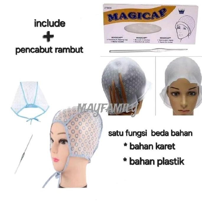 Magicap topi highlight rambut / magi cap topi semir rambut / cat rambut