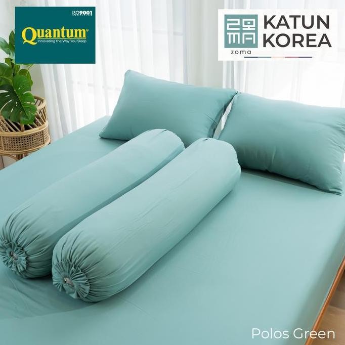 Sprei Katun Korea Zoma By Quantum - Sprei Set Polos Kasur