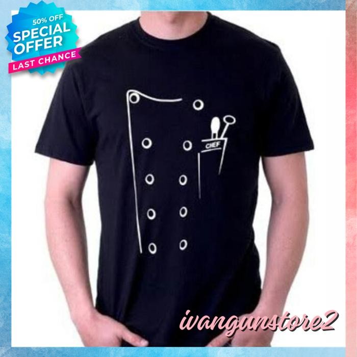 BEST PRODUK KAOS TSHIRT BAJU OBRAL MURAH COMBED 30 DISTRO CHEF LIFE KOKI KERJA JURU MASAK KITCHEN FO
