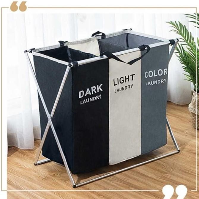 Rak Keranjang Tempat Cucian Baju Pakaian Kotor Laundry Bag Minimalis