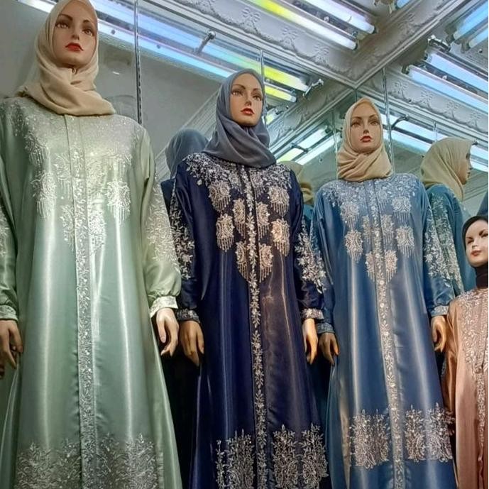 Gamis Silk Cristal - Dress Bordir Pintu Aceh - Baju Gamis Pesta dan Lebaran Terbaru Mewah Muslim Nya