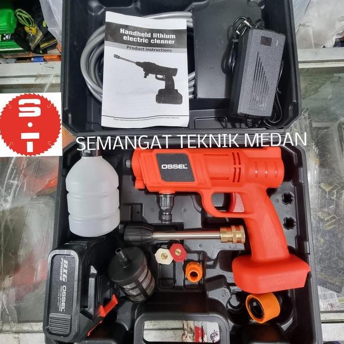 NEW JET-500 MESIN CORDLESS CUCI MOTOR MOBIL JET CLEANER BATERAI SET OSSEL