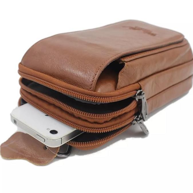 Dompet Pria Minimalis Pouch Hp Original Kulit Sapi Asli Dompet Hp Import Tiga Ruang Import Hitam