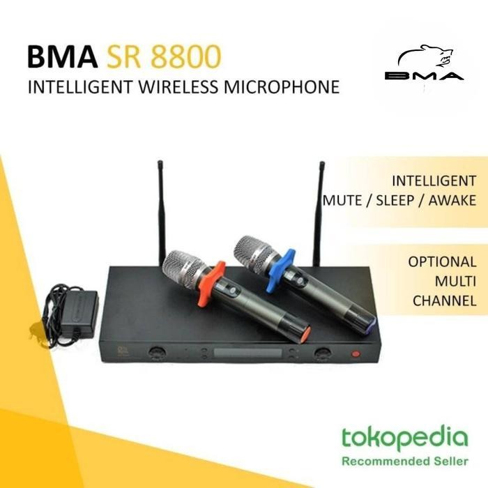Bma Sr8800 Professional Intelligent Uhf Wireless Microphone / Mic Original Dan Terpercaya