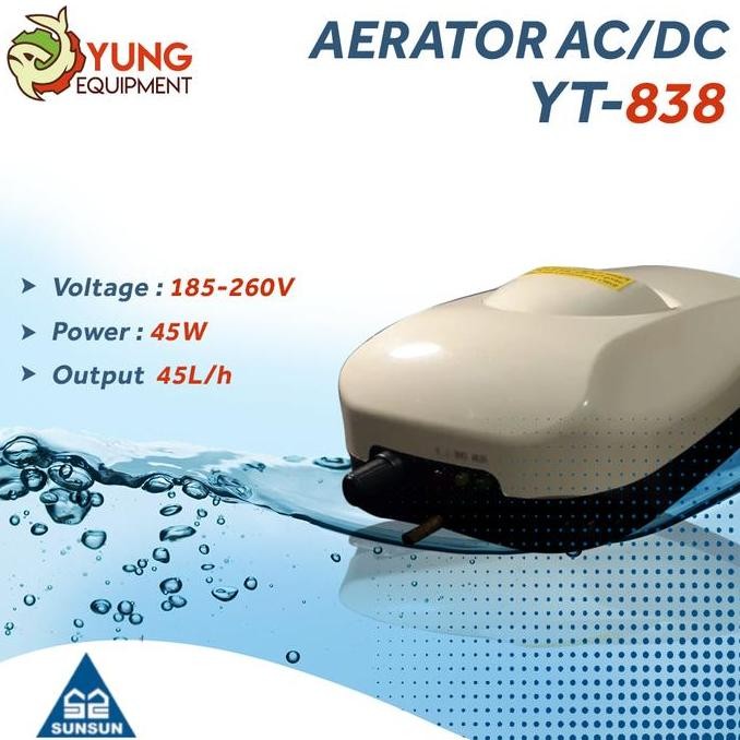 Mesin Aerator Hi-blow sunsun YT-838 AC/DC Hemat Listrik