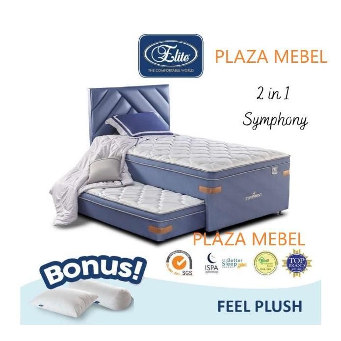 Set Spring Bed Kasur 2In1 Twin Symphony Elite Latex 120X200 Fullset Termurah Best Quality 100% Origi