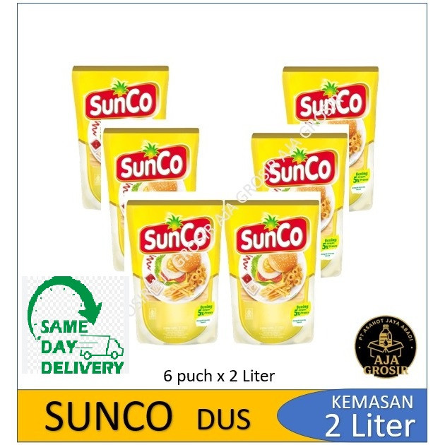 SUNCO Minyak Goreng 2 Liter X 6 pch (DUS) (SAMEDAY DEPOK)
