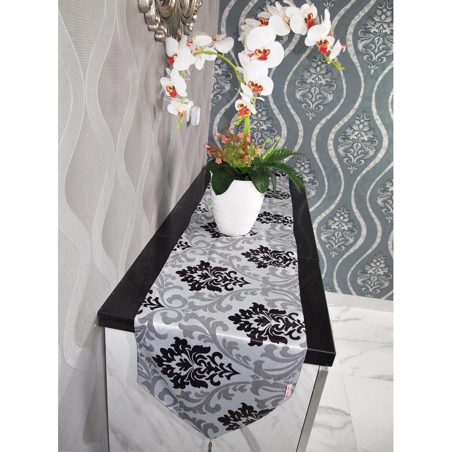 TAPLAK MEJA MAKAN MINIMALIS MODERN / TAPLAK MEJA PANJANG KLASIK SILVER ZER