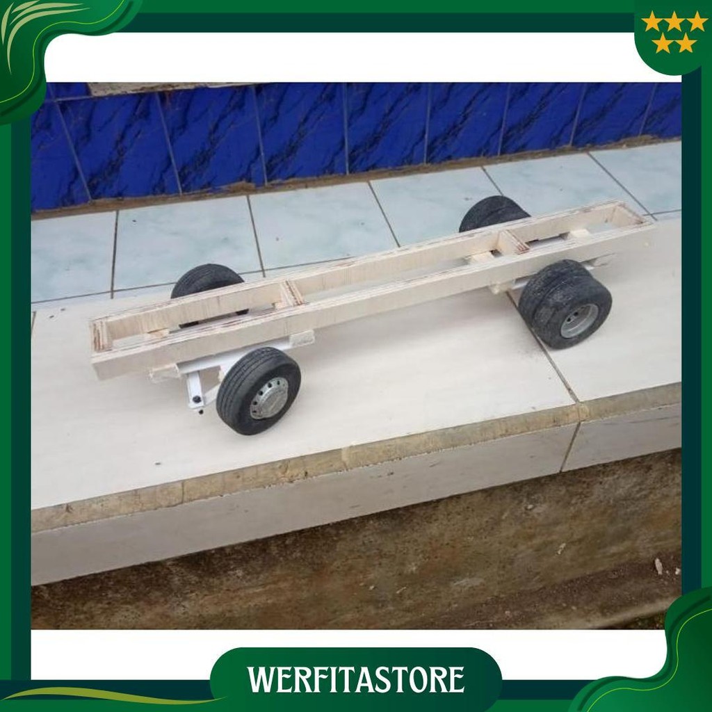 Miniatur Sasis Truk Kayu/Truk Plastik Set Roda Skala 14 Skala 16 Promo 10.10