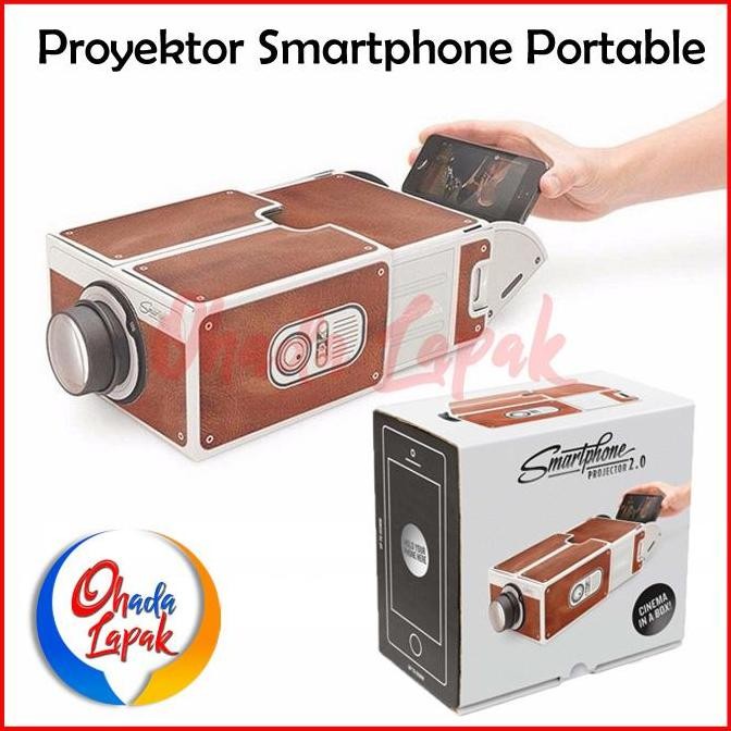 Proyektor Smartphone Portabel Cardboard 2.0 Smartphone Projector IQB