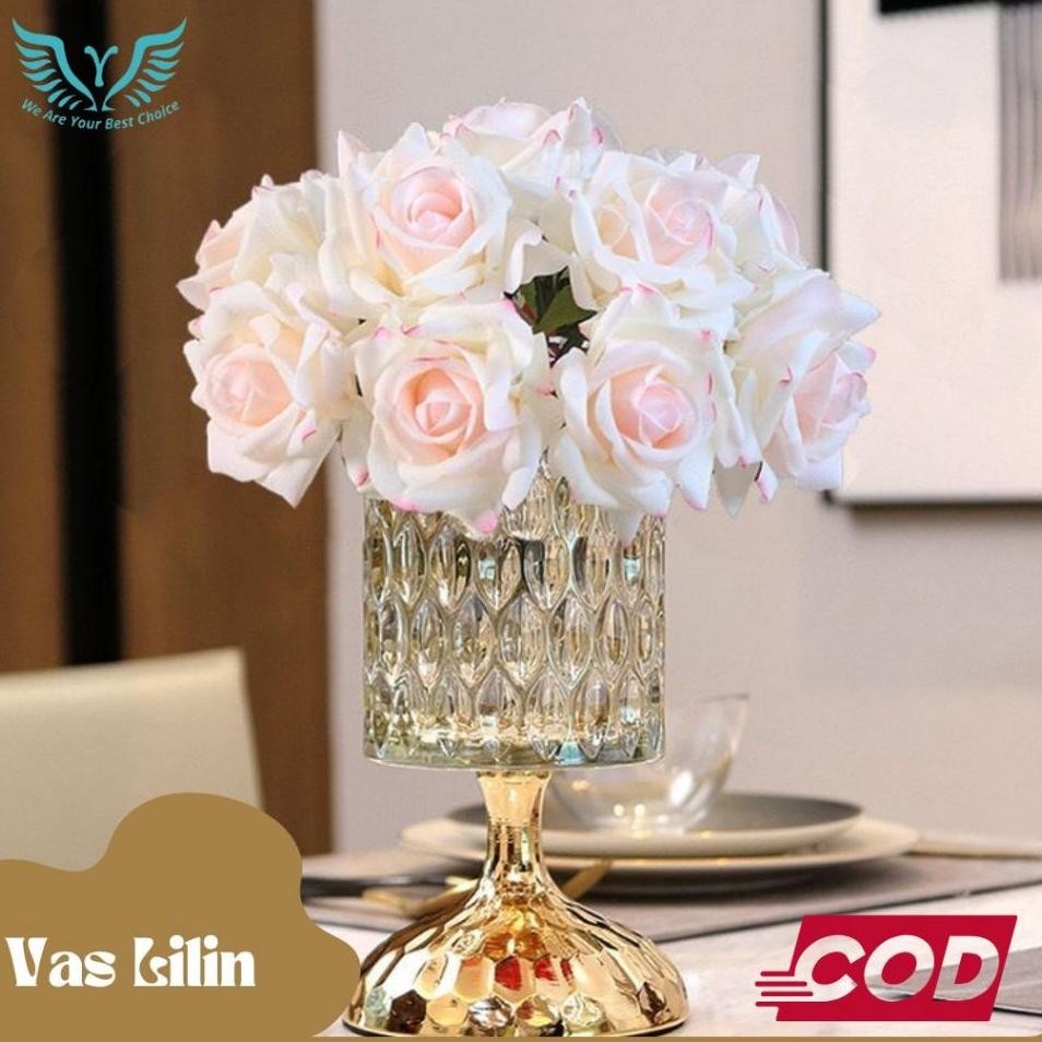 Kristal Mewah Ruang Tamu Kelas Atas Pengaturan Bunga Meja Makan Meja Makan Kabinet Tv Meja Kopi Vas 