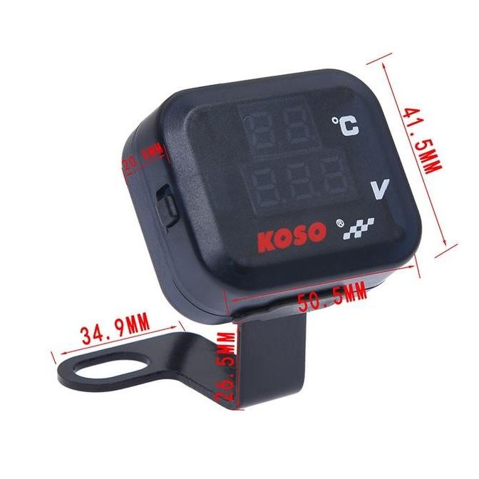 Volt Meter 3 In 1/Voltmeter 3 In 1 Usb Anti Air Original/Voltmeter 3In1 Charger Usb 2A Breket Spion/