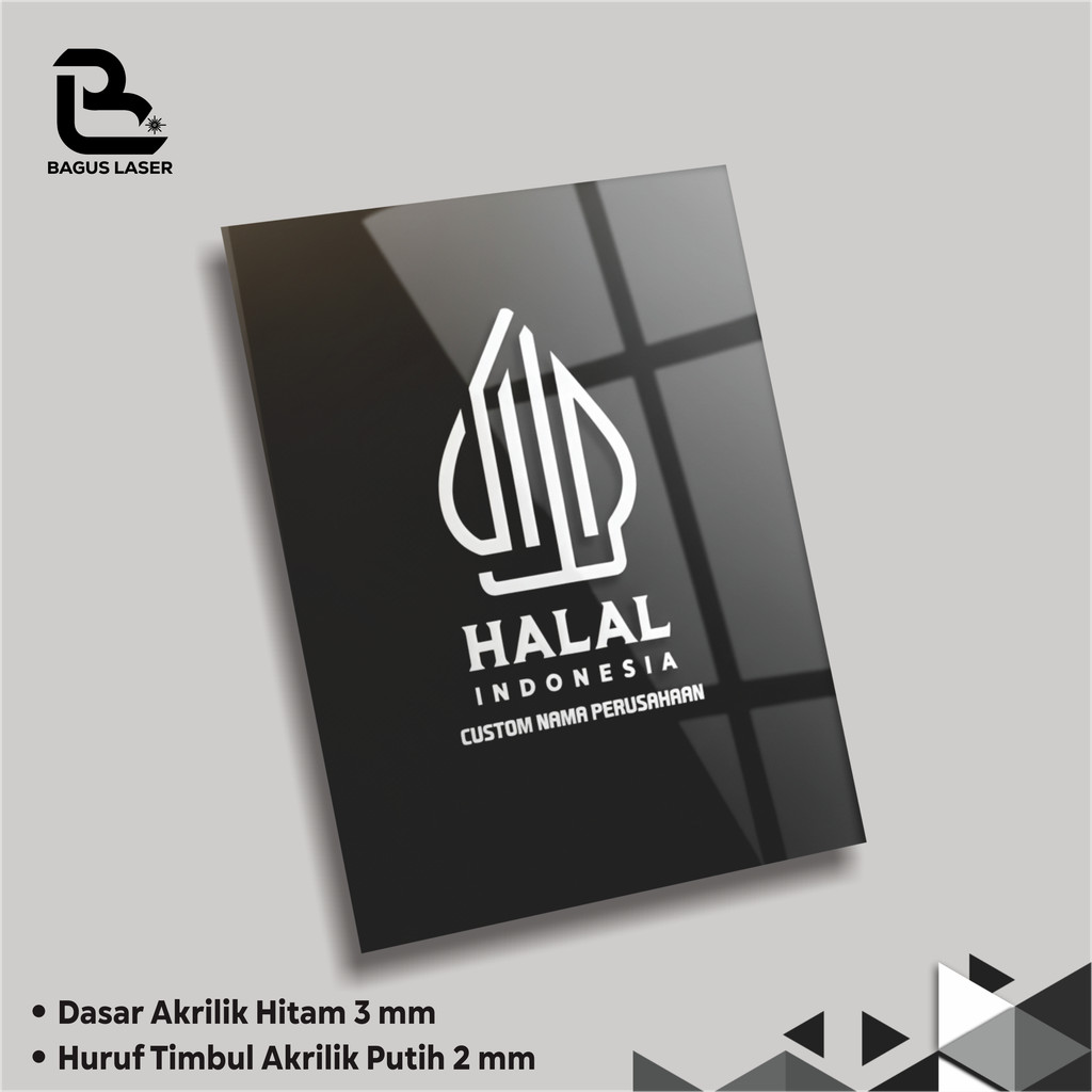 Huruf Timbul Papan Akrilik Halal / Akrilik Sign Halal Huruf Timbul Premium