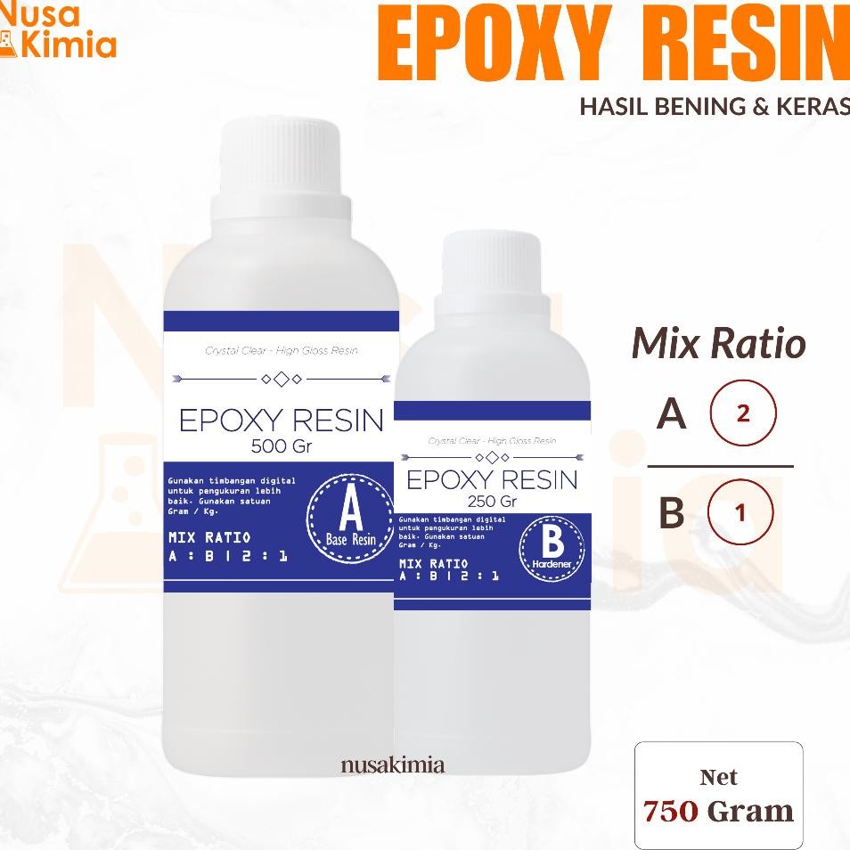 Epoxy Resin Bening 750 Gram Art Resin Hasil Bening Dan Keras