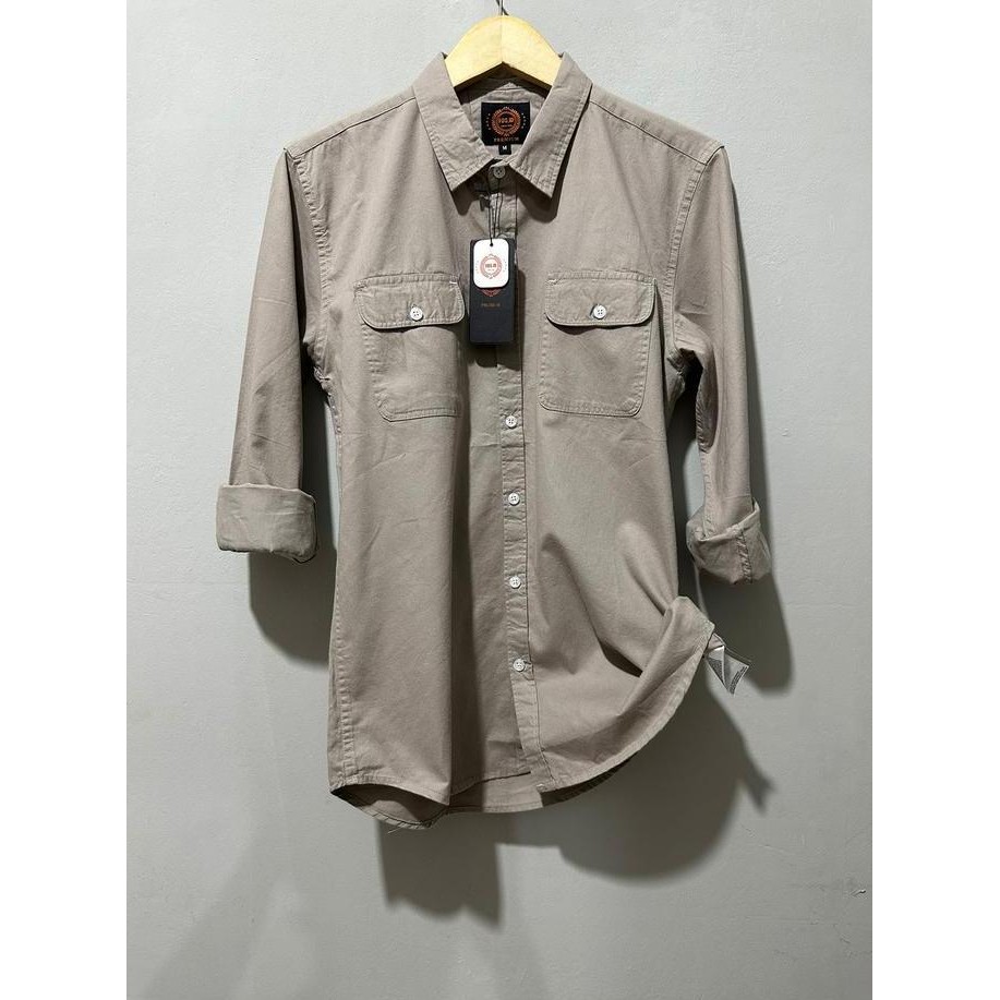 FDS ID - Kemeja Pria Kerah Fashion Lengan Panjang Slim-fitting Katun Tuwil Sweding JS