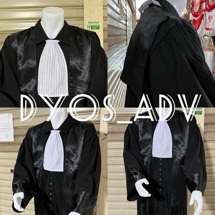 Ready  Toga pengacara advokat jaksa bahan jet black Pria