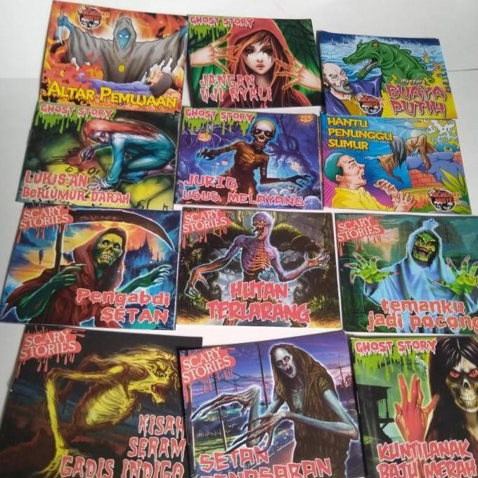 24Pcs Komik Horror/Buku Cerita Misteri