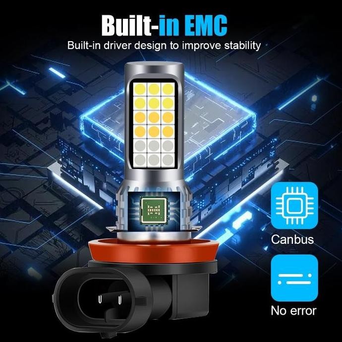 Led Foglamp 3 Warna H8 H11 H16 Avanza Xenia Calya Sigra Agya Ayla Ertiga Jazz Brio Rocky Raize Yaris