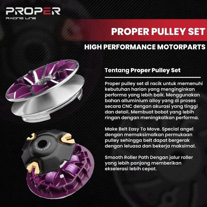 Pulley Set Pully Rumah Roller Proper Racing Line Aerox 155 Nmax 155 Lexi 125 Lx 155 New Aerox Old Nm