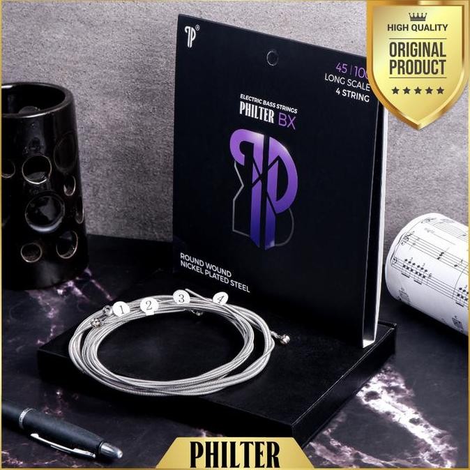 Senar Gitar Bass 4 dan 5 Senar Philter BX Original