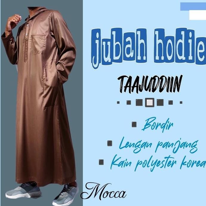 jubah hodie birdir / jubah kupluk kain polyster korea ( kain alharamain) import HS