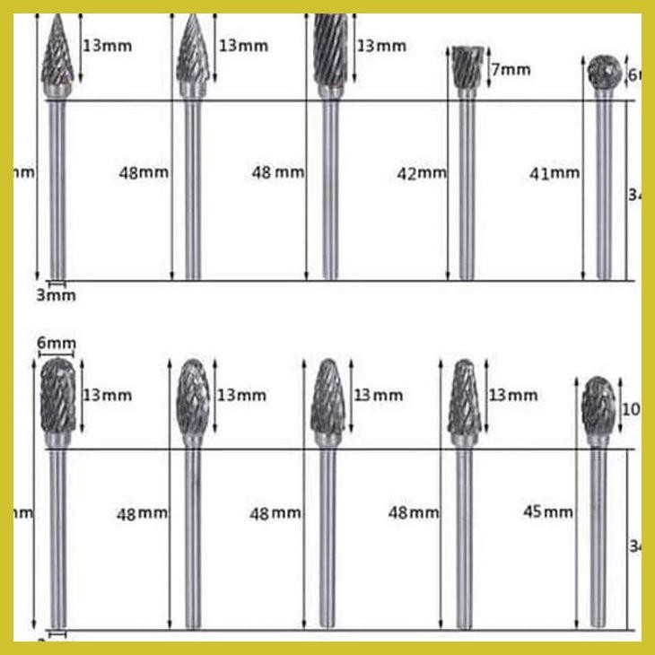COD MATA  BOR TUNER CUN SET 10PCS AS 3MM MATA BOR KEROK MINI GRINDER PRIVASI AMAN