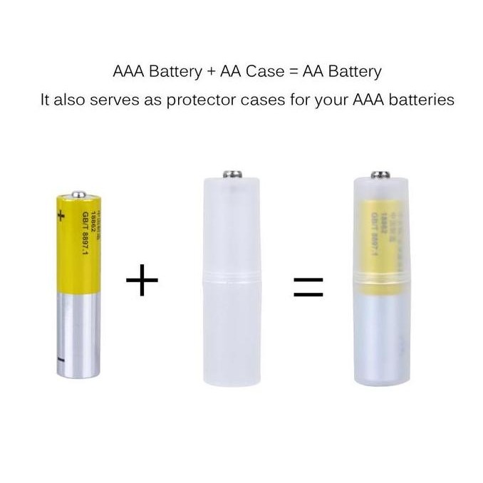 Adapter Converter Case Baterai A2 Ke A3 AAA ke AA AAA to AA Konverter Baterai Batre Batere Kotak Cas