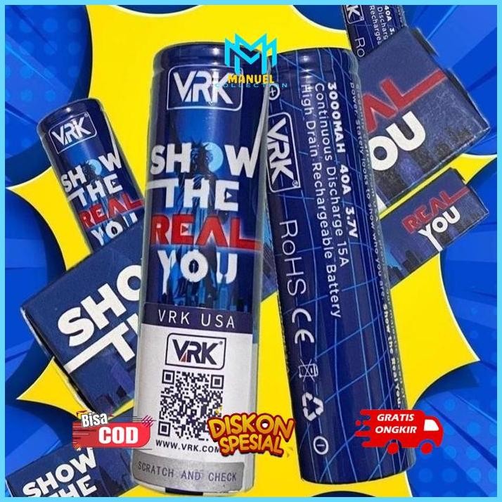 fth-56 gh-67 sa-324 BATERAI VRK BIRU 18650 3000MAH ORIGINAL AUTHENTIC Murah Viral Viral