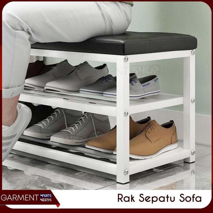 Rak Sepatu Susun Besi Bench Tempat Duduk Kokoh Berkualitas