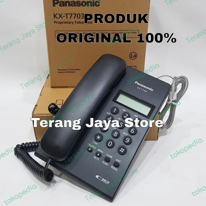 Telepon Kabel Panasonic KX-T7703 (Hitam) Pesawat Telepon Rumah T7703