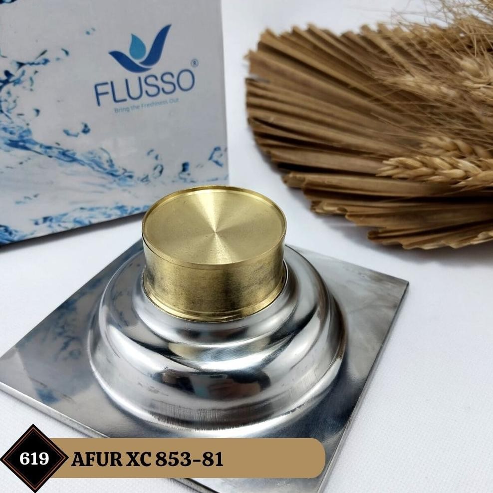 Big Sale - FLUSSO Floor Drain Penutup Saluran Air Kamar Mandi 4 inch Katub Otomatis Kuningan Anti Ba
