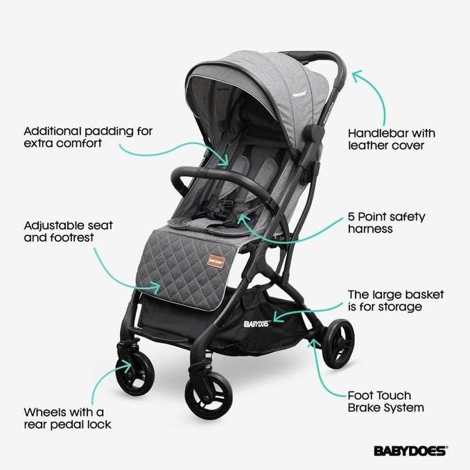 Babydoes Pronto+ Stroller Bayi Compact Luggage Kereta Dorong Koper Kursi Roda Bayi Travel Cabin Size