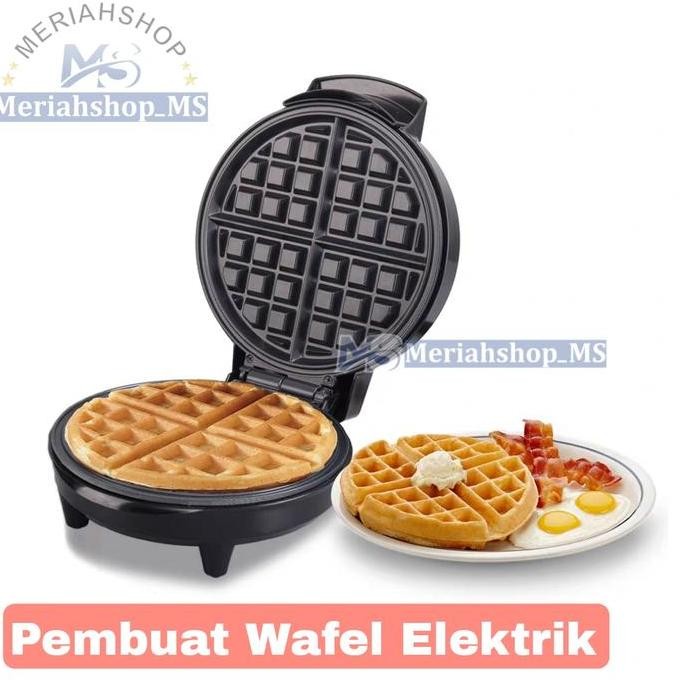 MERIAHSHOP Waffle Maker Elektrik Ukuran Jumbo 20cm Mesin Alat Cetakan Kue Wafel Listrik HAEGER Anti 