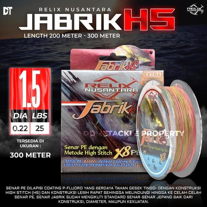 Pe Relix Nusantara Jabrik Hs 8X 200 300 400 500 Meter Best Seller I Tahan Gesek - Standard Jepang I 