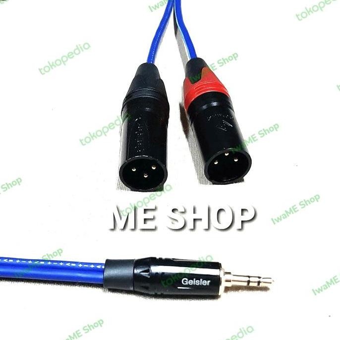Jack Audio 3.5Mm Stereo Cabang To 2 Xlr Canon Male 3Pin 5M Original