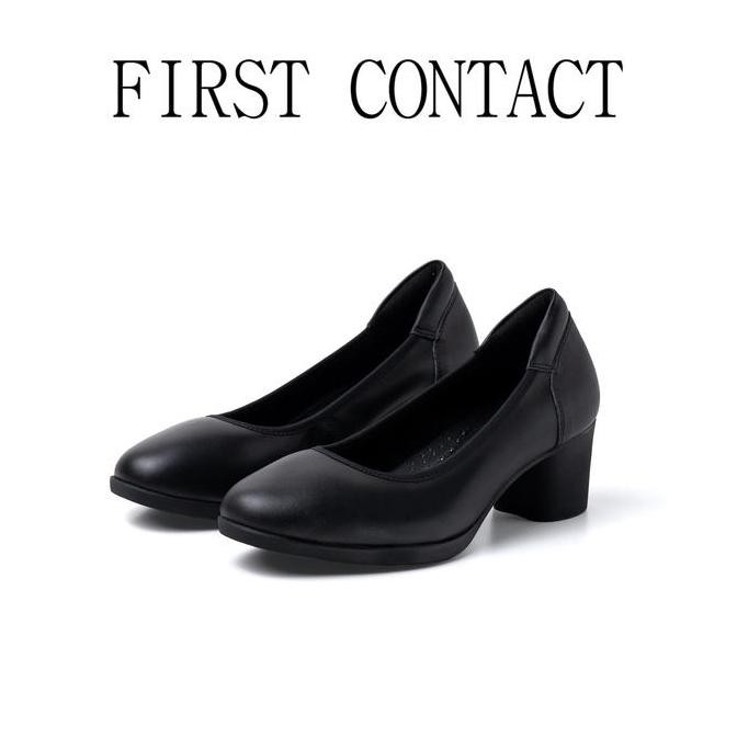 First Contact Sepatu Heels Wanita Elegant Noxelle Black Sepatu Kerja Hitam