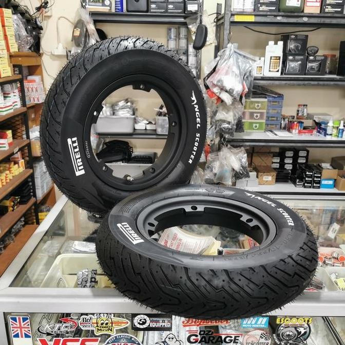 Velg Tubeless MG V.3 Black GScooter R.10 & Ban Pirelli Angel