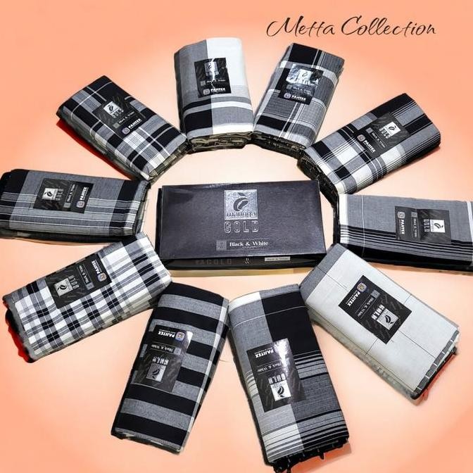 Sarung Mangga Gold Black White Halus Lembut