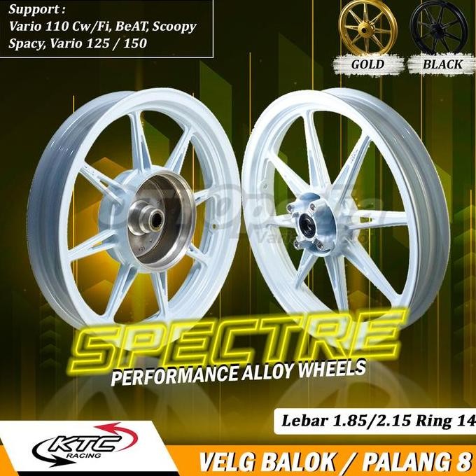 Velg Pelek KTC Racing Spectre Beat Scoopy Vario Genio Palang 8 Ori