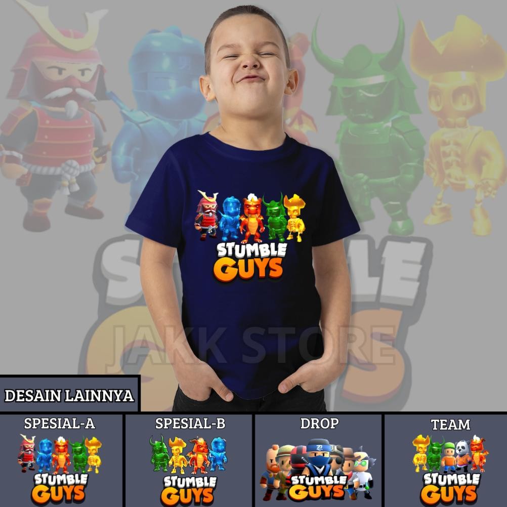 Eelic Baju Kaos Distro Anak Laki Laki Stumble Guys Keren Umur 3 4 5 6 7 8 9 10 11 12 Tahun Un-1
