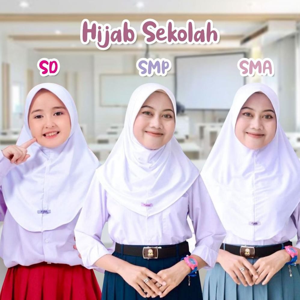 Hot Hijab Anak Sekolah Sd Smp Sma Jilbab Sporty Instan Olahraga Kerudung Pinguin Jersey Premium By K