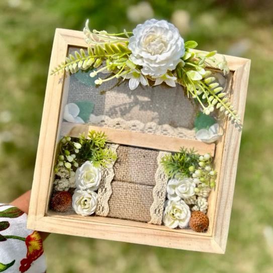 Kotak Perhiasan Hias Kotak Kayu Uang Mahar 2 In 1 Kotak Uang Dan Cincin Kotak Uang Dan Cincin