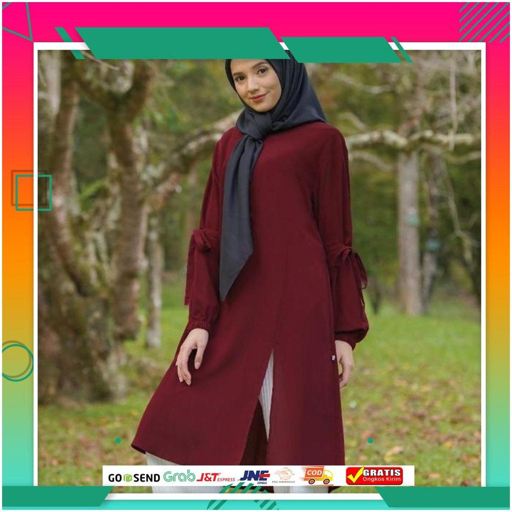 Inspire Tunik Itu 79 Warna Merah Marun Baju Atasan Wanita Branded Adem Grab